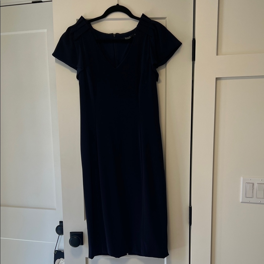 Badgley Mischka Navy Midi Dress